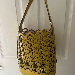 Kate Spade Yellow Shoulder Bag with Geometric Design